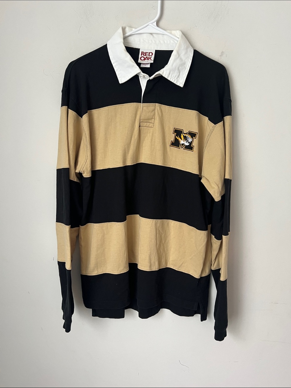 Vintage Mizzou Tigers Rugby Shirt Striped Polo M ®️